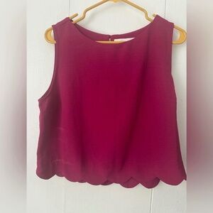Monteau Magenta/Pink Scallop Edge Crop Top